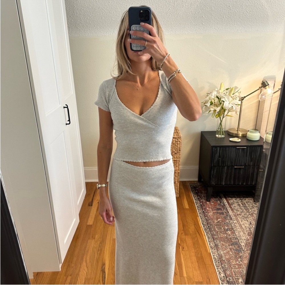 Princess Polly Matching Set - Ribbed Knit Maxi Skirt & top